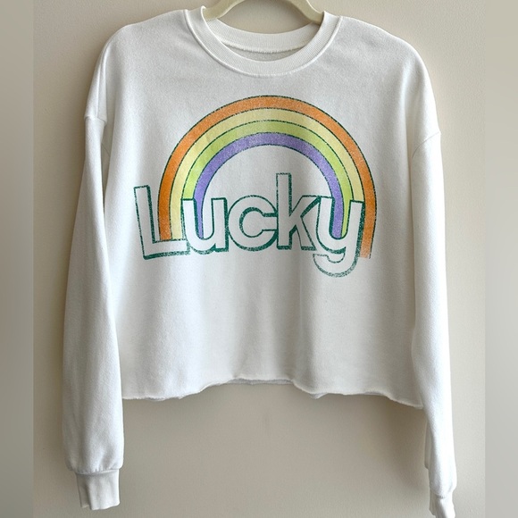 Grayson Threads Lucky Rainbow Graphic Cropped Sweatshirt, Size XS - Picture 2 of 16